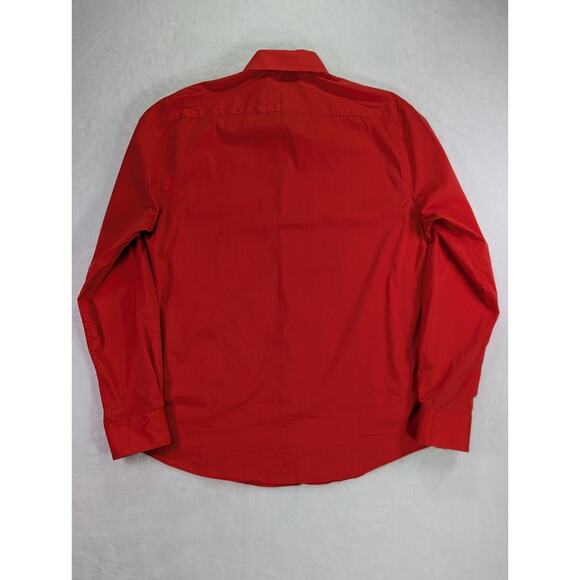 Nicole Miller NY Large 16-16 1/5 34/35 Stretch Red Dress Shirt w/Pearl Buttons - Picture 10 of 13